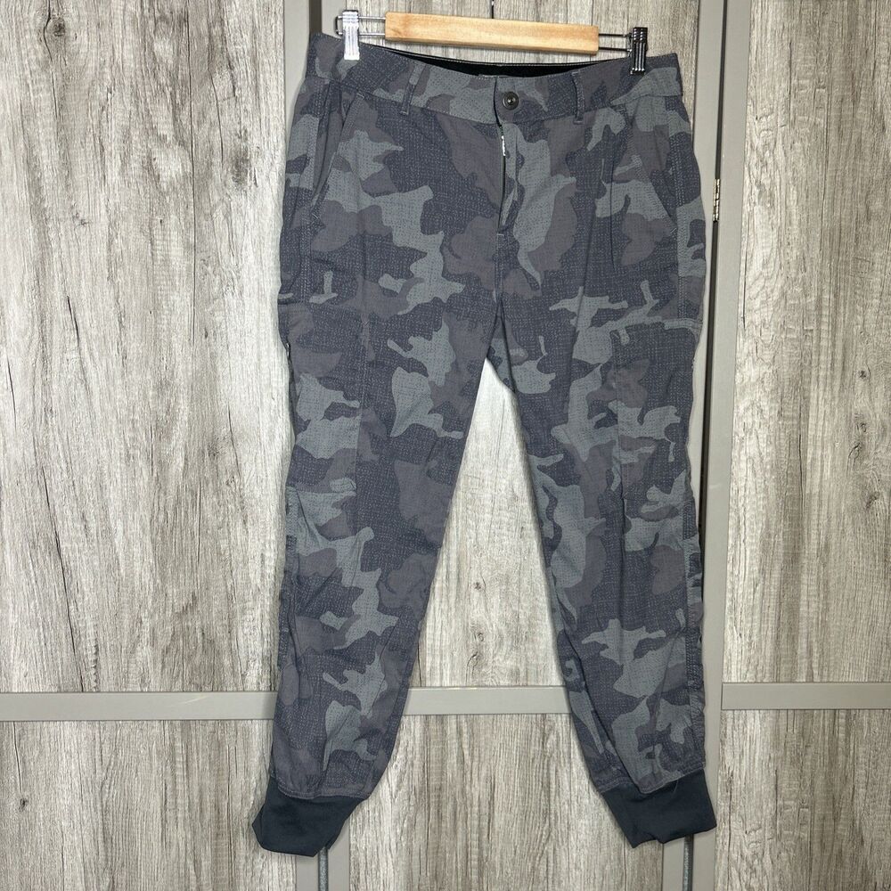 Prana Jogger Pants Camo Gray Cargo Hiking Camping Size 8